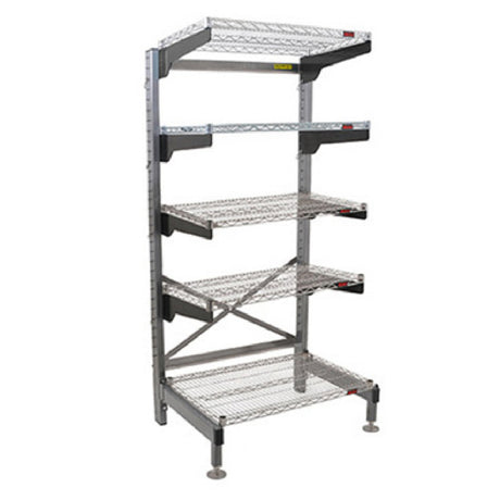 Eagle Q2472V76-5 Q-LEVER Cantilever Shelving Unit 5-tier 76"W X 29"D X 76"H Overall Size