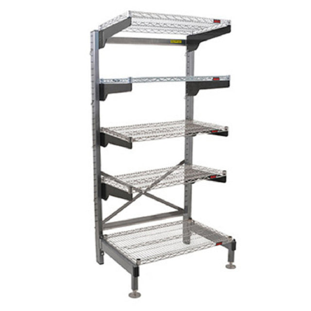 Eagle Q1860VG76-5 Q-LEVER Cantilever Shelving Unit 5-tier 64"W X 23"D X 76"H Overall Size