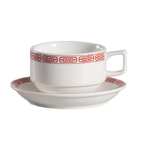 CAC China 105-2 Red Gate Saucer 5-1/2" Dia. X 7/8"H Round