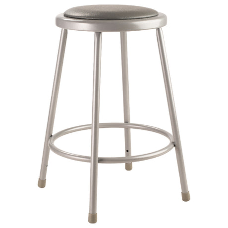 National Public Seating 6424 NPS® Vinyl Padded Steel Stool 24"H 14" Round Seat With 11-1/2" Dia. Vinyl Padding