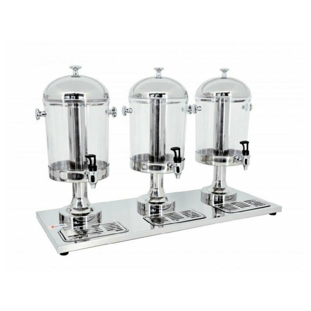 Omcan 19480 (19480) Juice Dispenser Triple (3) 8 Quart Capacity Round Tanks