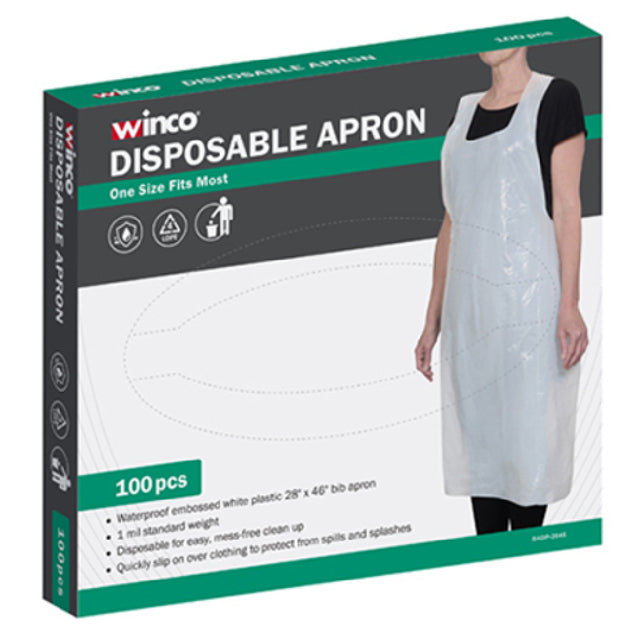 Winco BADP-2846 Disposable Bib Apron 46" X 28” Waterproof