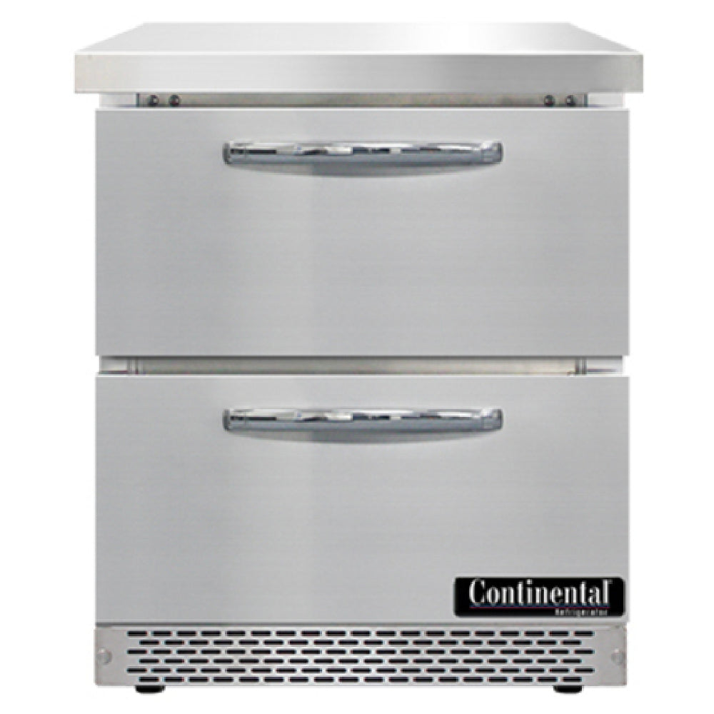 Continental Refrigerator SW27N-FB-D Work Top Refrigerator Front Breather 27"W