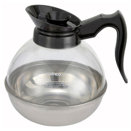 Winco CD-64K Coffee Decanter 64 Oz. Plastic With Stainless Steel Base