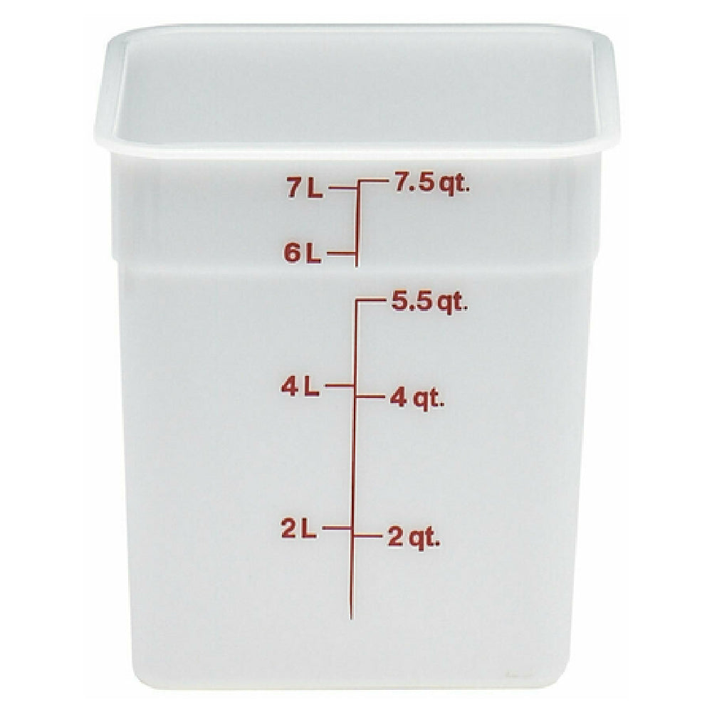 Cambro 8SFSP148 CamSquare® Food Container 8 Qt. 8-3/8"L X 8-3/8"W X 9-1/8"H