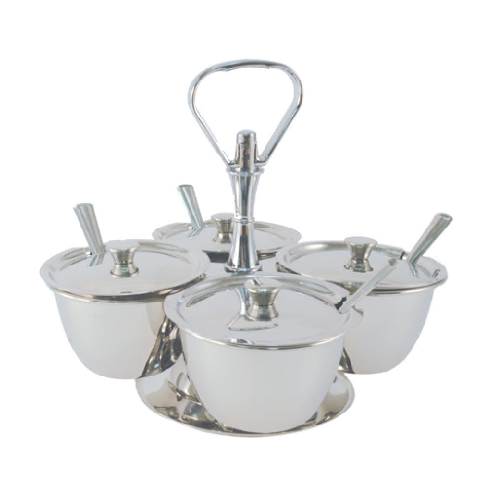 CAC China STSV-4 Tabletop Server Set 4-compartment Stainless Steel