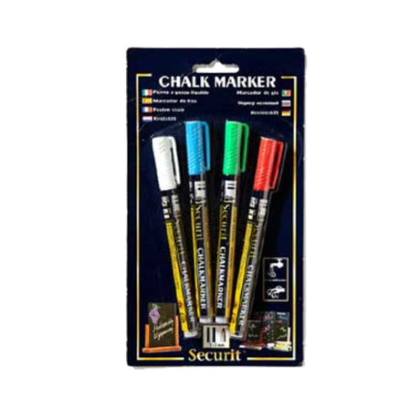 American Metalcraft BLSMA100V4CO Securit® Chalk Markers Mini Tip Assorted Colors: White