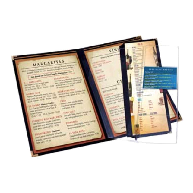 Menu Solutions RS216 Add-A-Page Holds 4-1/4" X 11" Inserts Clear Removable Pocket With 2 Views