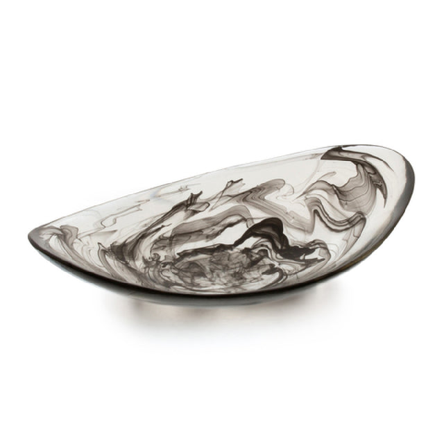 Bon Chef 59025-SMOKE Shallow Oval Resin Bowl 5.5" X 3.5" X 1" Lead Free