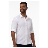 Chef Works SES01-WHT-S Modern Oxford Classic Shirt Stretch Fabric Snap Front Closure