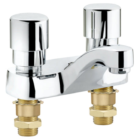 Krowne 16-480L Krowne Royal Series Metering Lavatory Faucet Deck Mount 4" Centers