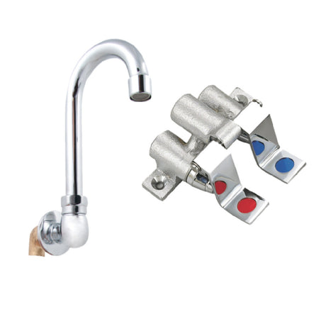 John Boos PBF-FV2-SM-35GLF Foot Valve With 3-1/2" Gooseneck Spout For Hand Sink (LOW LEAD FAUCET)