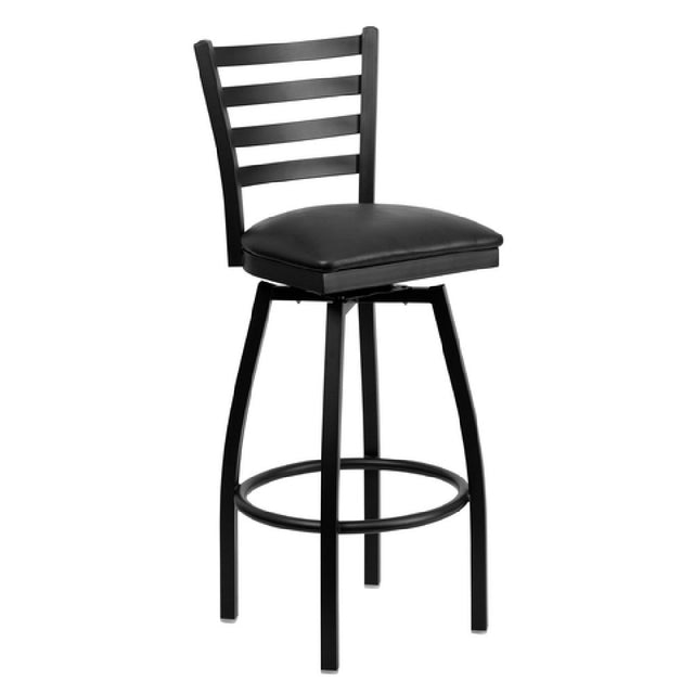 Flash Furniture XU-6F8B-LADSWVL-BLKV-GG Hercules Series Bar Stool Metal Ladder Back