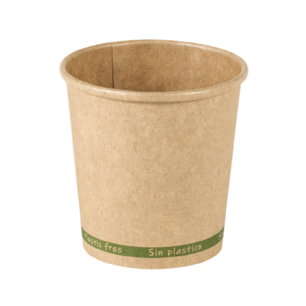 PacknWood 210GCWBZEN4 - ZEN Kraft Paper Cup Without Plastic, 4oz, 2.4" D X 2.4" H