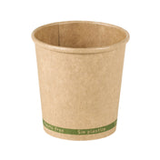 PacknWood 210GCWBZEN4 - ZEN Kraft Paper Cup Without Plastic, 4oz, 2.4" D X 2.4" H