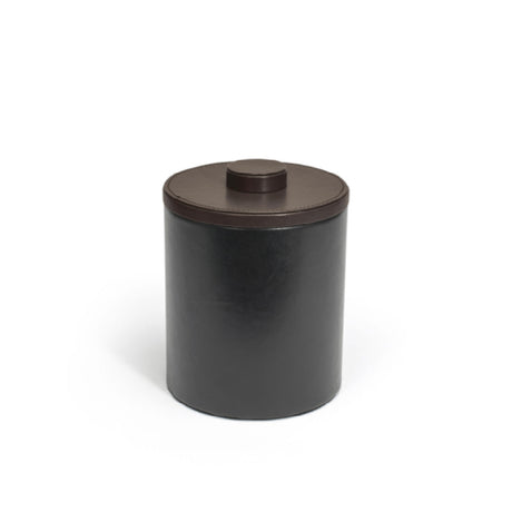 FOH RIB057BKL21 2qt Round London Ice Bucket Black With Brown Lid Includes One RIB014BKL21-BTM 2qt Round London Ice Bucket Base Black