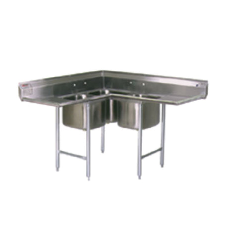 Eagle C314-22-3-18 314 Series Corner Sink Three Compartment 16/304 Stainless Steel Construction