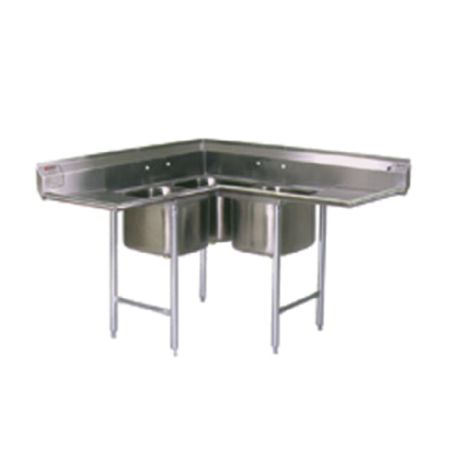 Eagle C314-16-3-18 314 Series Corner Sink Three Compartment 16/304 Stainless Steel Construction