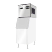 Serv-Ware SWM22-350F - Serv-Ware Ice Machine - 350 Lb Production - 22" Wide - Dimensions: 22.05"W X 23.39"D X 22.27"H - Modular Head - Full Cube - LED Lighting - Exterior Material: Stainless Steel - Interior Material: Stainless Steel - R290 Refrigerant - BTU/H: 2661 - Defrosting: Automatic Operation - 1/4 HP - 115v/60/1-ph