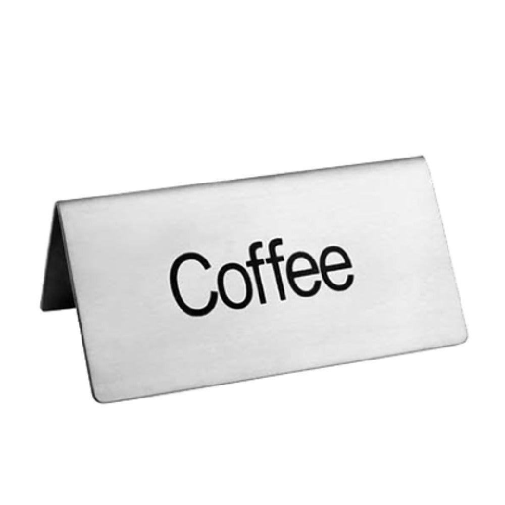 Omcan 80139 (80139) Beverage Tent Sign "Coffee" Stainless Steel