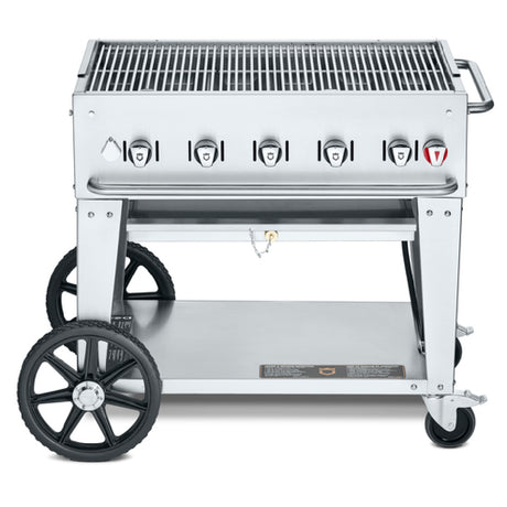 Crown Verity CV-MCB-36NG Mobile Outdoor Charbroiler Natural Gas 34"x21" Grill Area