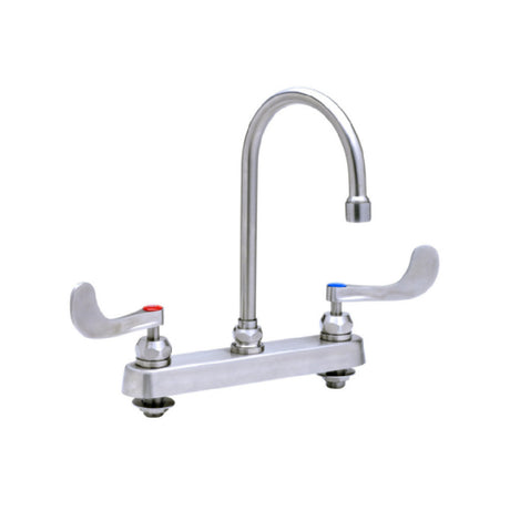 T&S Brass S-1142-04-CR EverSteel Workboard Faucet Workboard Faucet 8” Deck Mount Mixing Faucet With Body