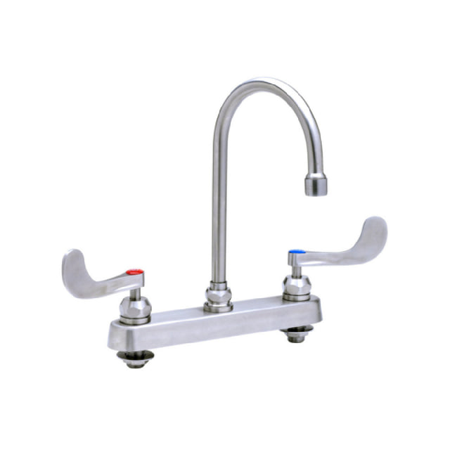 T&S Brass S-1142-04-CR EverSteel Workboard Faucet Workboard Faucet 8” Deck Mount Mixing Faucet With Body