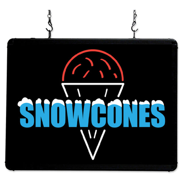 Winco 92003 Benchmark Ultra-Bright Merchandising Sign "Snow Cones" LED Back Lighting