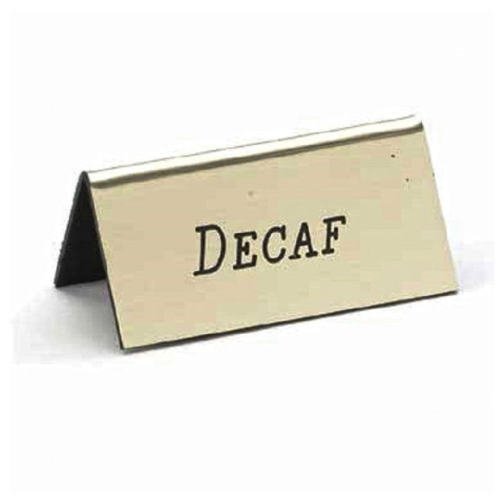 Cal Mil 228-2-011 Beverage Tent Sign (Decaf) 3"W X 1-1/2"H Gold