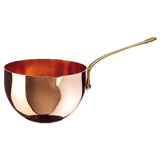 Paderno 15407-20 Zabaglione Bowl 7-7/8" Dia. X 5-1/2"H Riveted Polished Brass Handle