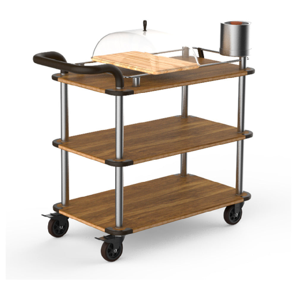 Steelite MGCRNX04BSXX Mogogo Buffet Solutions Roll'n Cheese & Wine Cart 41-1/2" X 21" X 40"H