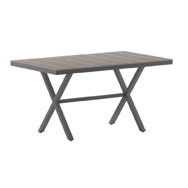 Flash Furniture SB-TB288-GRY-GG Finch Outdoor X-Frame Dining Table 59" X 35-1/2"