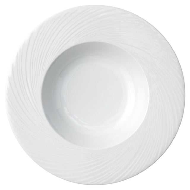 Arc Cardinal FK774 Arcoroc Candour Cirrus Rim Pasta Plate 18.5 Oz (D:11.75'') High Alumina Porcelain