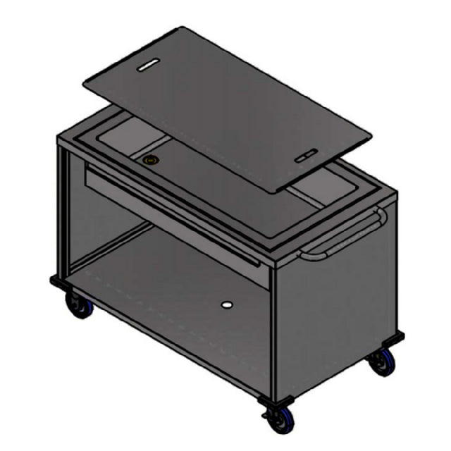 Winholt SS-BC-2748-INSULIB-HDC - Mobile Grab And Go Ice Cart, 28.6"W X 53.2"L X 35.1"H