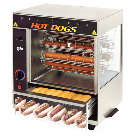 Star 175CBA (QUICK-SHIP) Star™ Broil-O-Dog Hot Dog Broiler 36 Dogs & 32 Buns Capacity