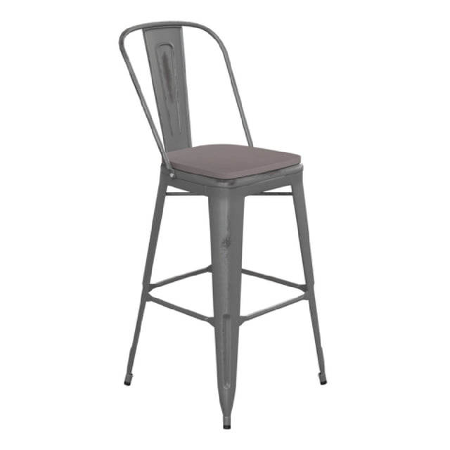 Flash Furniture ET-3534-30-SIL-PL1G-GG Carly Bar Stool 500 Lb. Weight Capacity