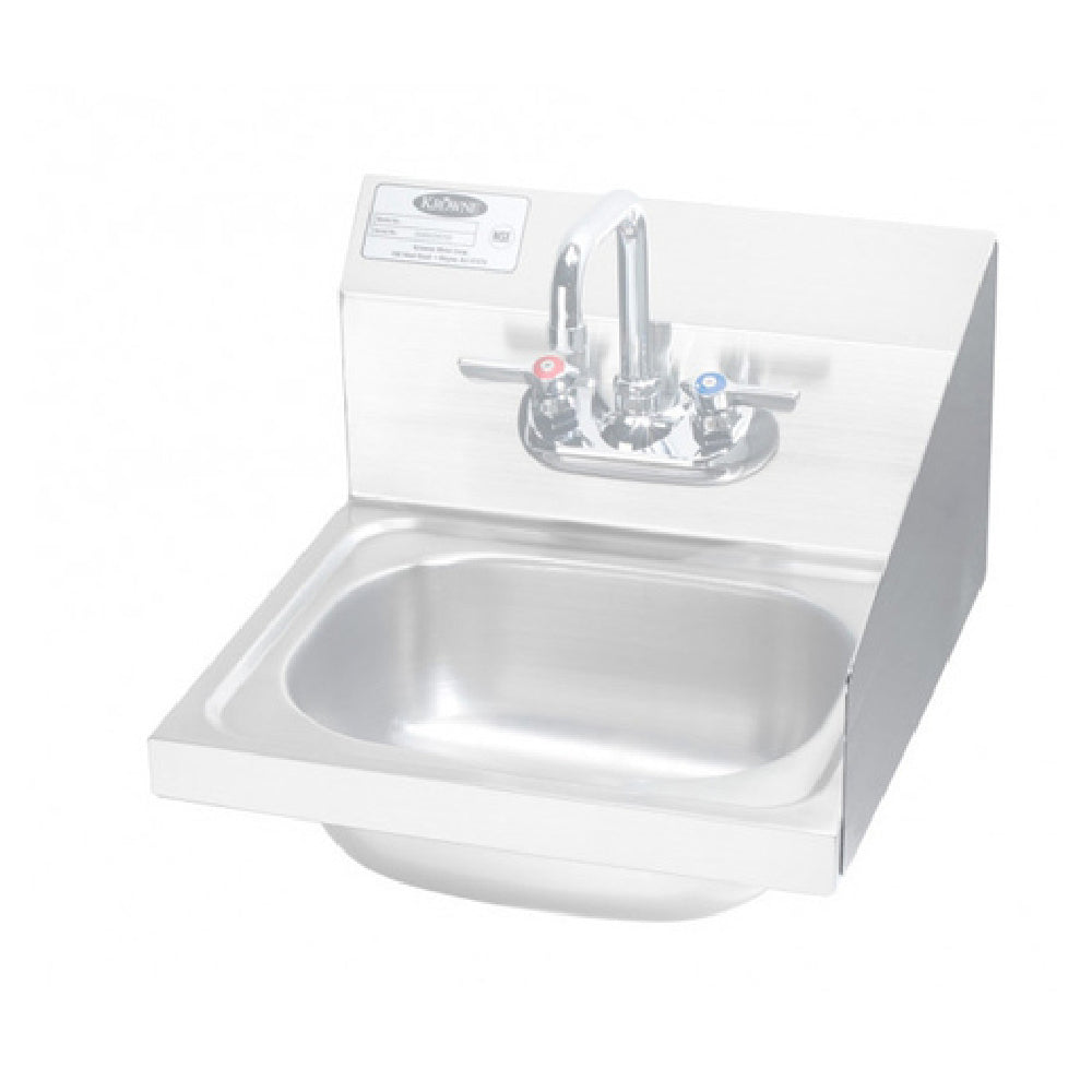 Krowne FG-R2 Factory Installed 15" Side Splash Right Side Spot Welded To Side Of Hand Sink