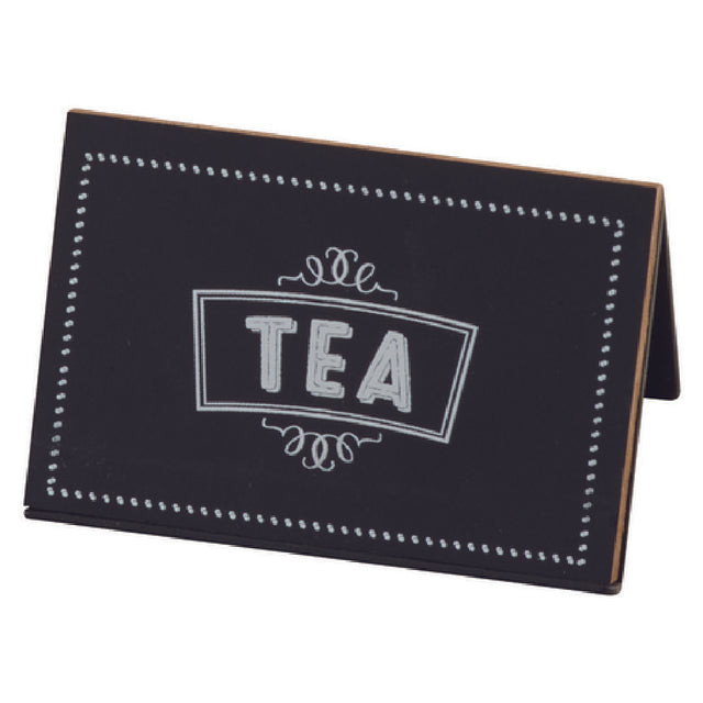 Cal Mil 3047-4 Chalkboard Tent Label 3"W X 2"D X 2"H Pre Printed "TEA"