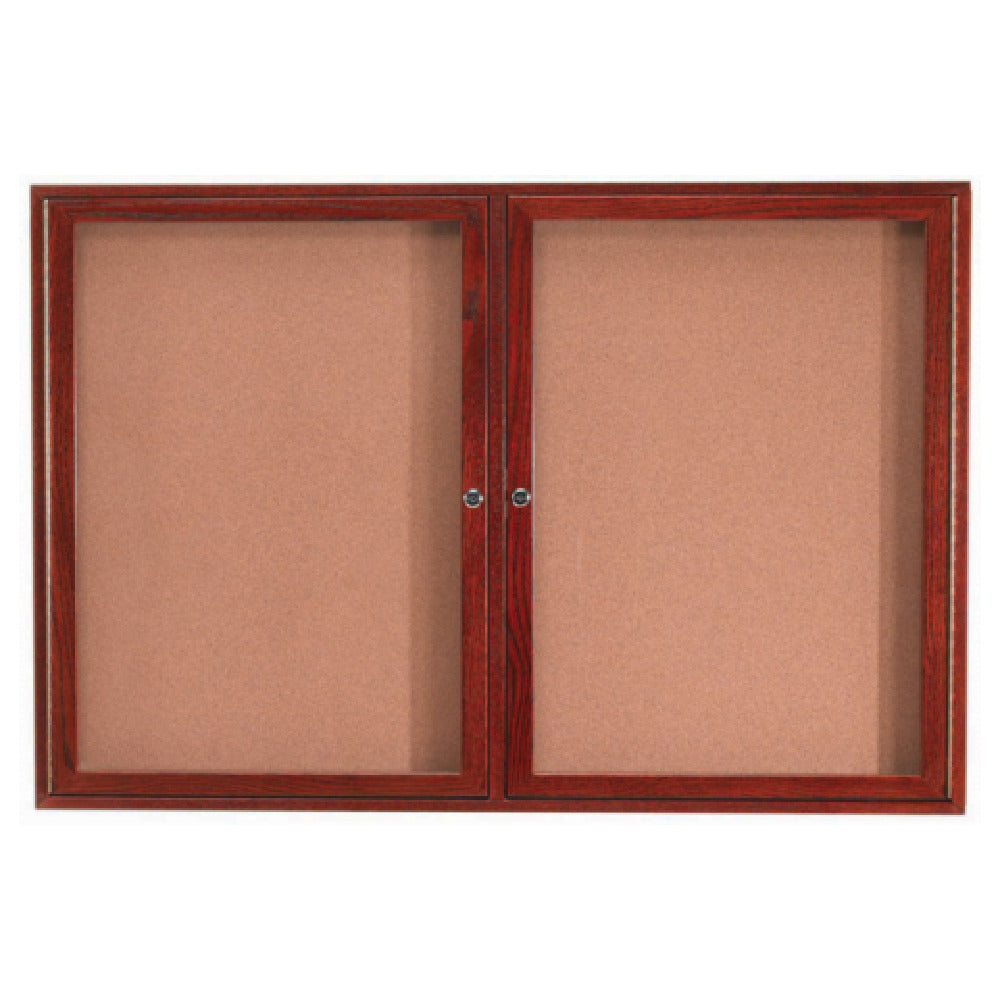 Aarco CBC3660R Red Oak Bulletin Board 60"W X 36"H Enclosed