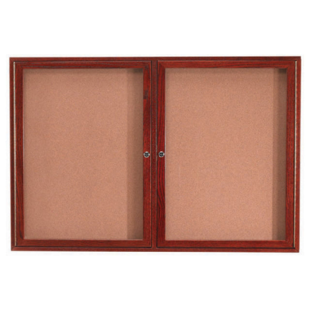 Aarco CBC3660R Red Oak Bulletin Board 60"W X 36"H Enclosed