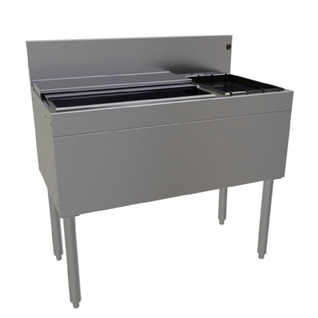 Glastender CBA-36R Underbar Ice Bin/Cocktail Unit With Bottle Well Storage 36"W X 19"D