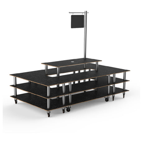 Steelite MGCMLB07MSXW Mogogo Buffet Solutions Modular Market Square 4-tier 130" X 71" X 107"H