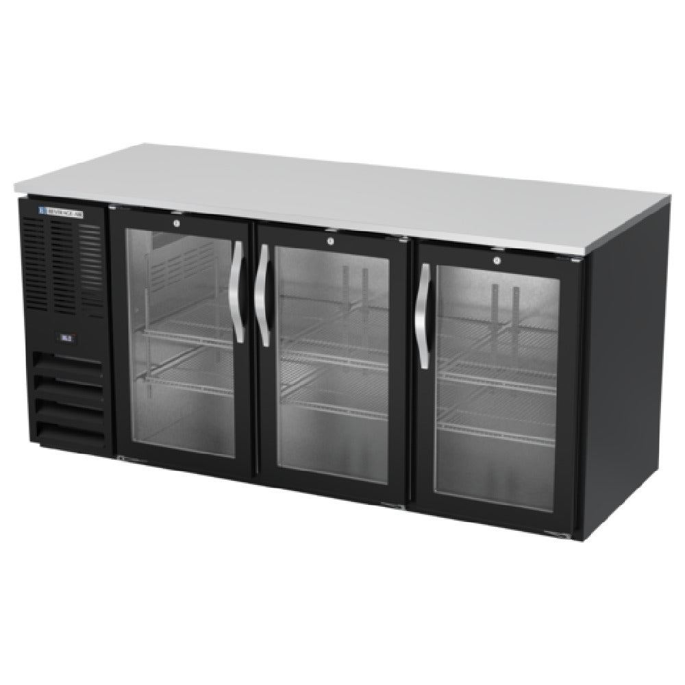 Beverage Air BB72HC-1-G-B - Refrigerated Back Bar Storage Cabinet, Three-section