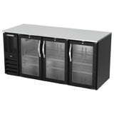Beverage Air BB72HC-1-G-B - Refrigerated Back Bar Storage Cabinet, Three-section