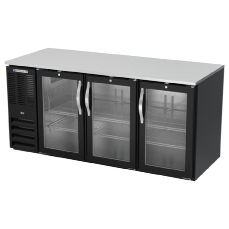 Beverage Air BB72HC-G-B - Refrigerated Back Bar Storage Cabinet, Three-section, 72"W X 30-3/8"D X 34"H
