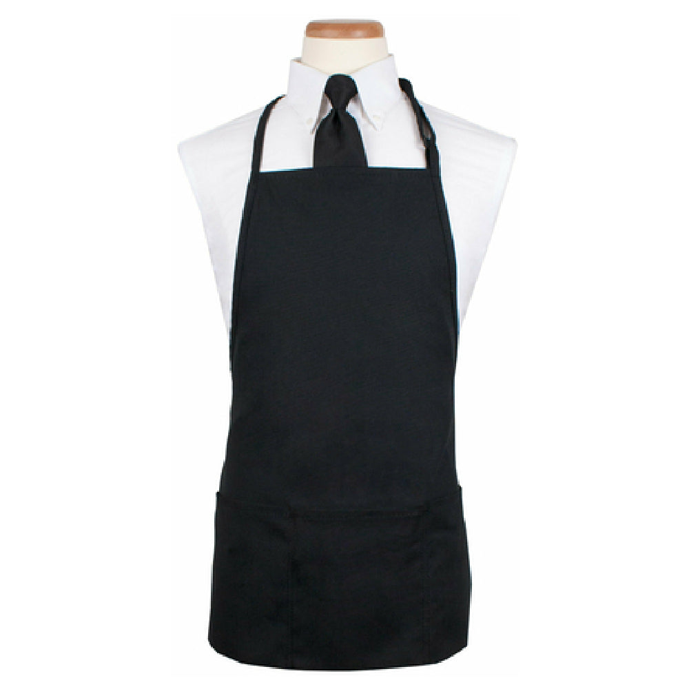 John Ritzenthaler Company CL3PBIABKFP Ritz® Chef's Line® Bib Apron 26" X 23" Long 3 Front Pockets And Pen Pocket