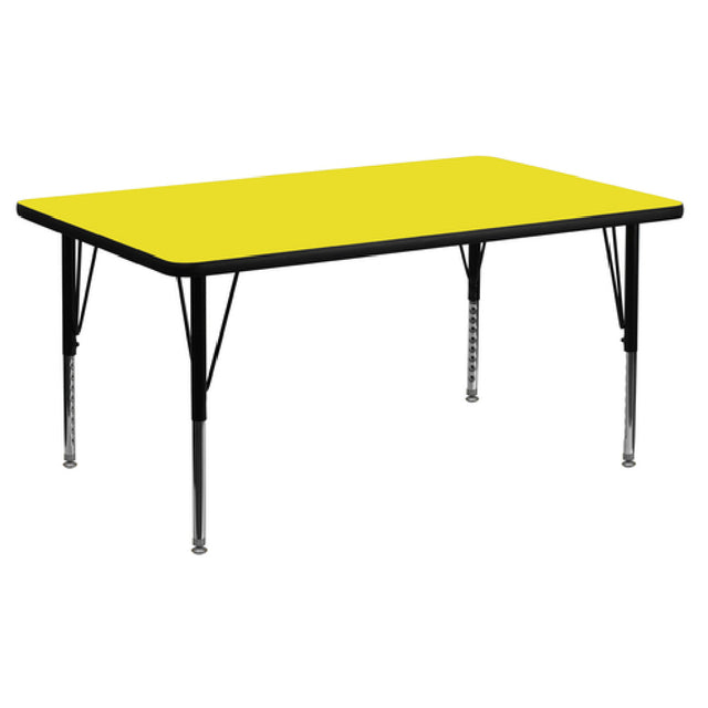 Flash Furniture XU-A3060-REC-YEL-H-P-GG Activity Table 60"W X 30"D X 16-1/4" To 25-1/4" Adjustable Height