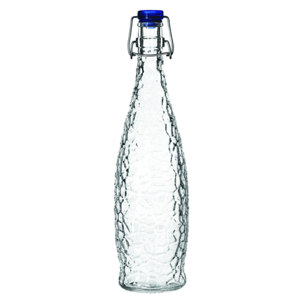 Libbey 13150122 Glacier Bottle 1 Liter (33-7/8 Oz.) Blue Clamp Top Lip