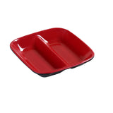 Yanco CR-0001 Two-Tone Divided Sauce Dish 1 Oz. 3-1/2"L X 3-1/2"W X 2-1/2"H