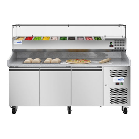 Koolmore KM-RPCPS-2D79-GRT Commercial Granite Top Refrigerated Pizza Prep Counter
